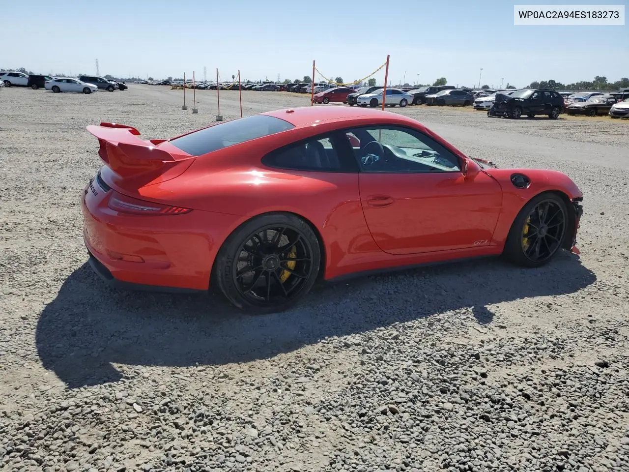 2014 Porsche 911 Gt3 VIN: WP0AC2A94ES183273 Lot: 56250255