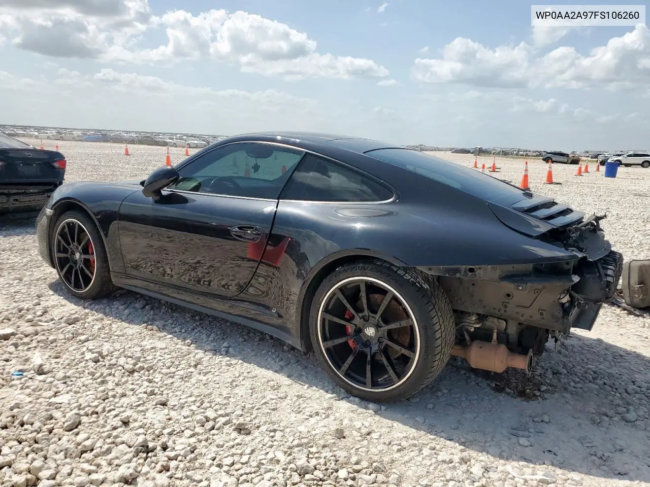 2015 Porsche 911 Carrera VIN: WP0AA2A97FS106260 Lot: 61795025