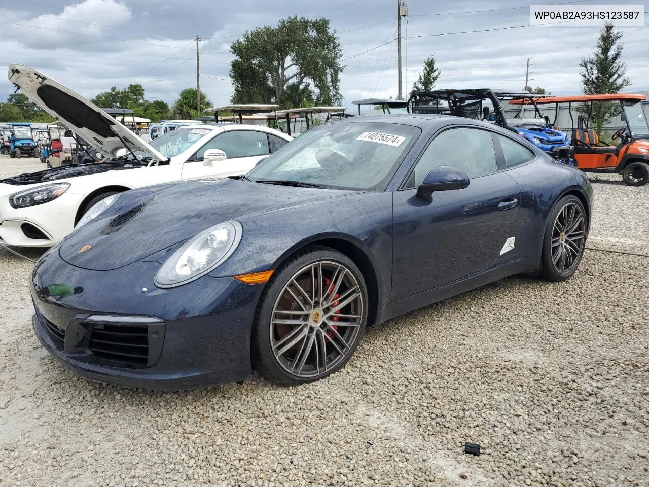 2017 Porsche 911 Carrera S VIN: WP0AB2A93HS123587 Lot: 74075574