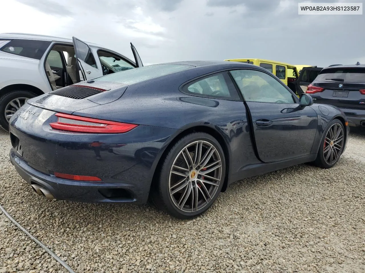 2017 Porsche 911 Carrera S VIN: WP0AB2A93HS123587 Lot: 74075574