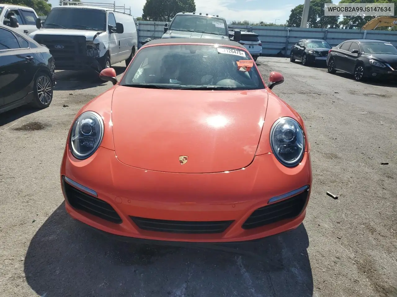 2018 Porsche 911 Carrera S VIN: WP0CB2A99JS147634 Lot: 62126475