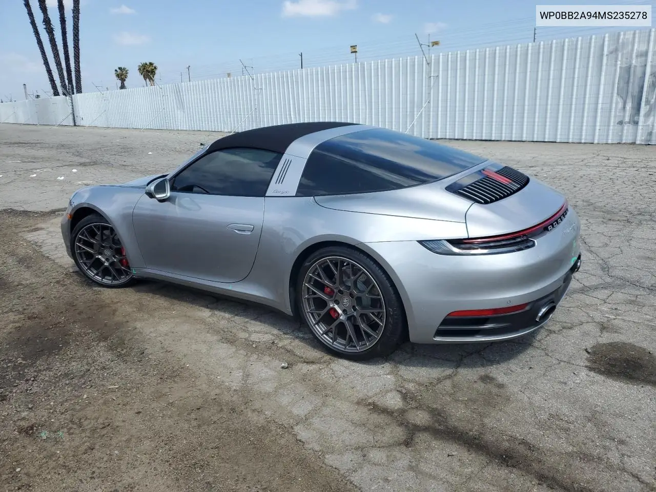2021 Porsche 911 Targa 4S VIN: WP0BB2A94MS235278 Lot: 54200225