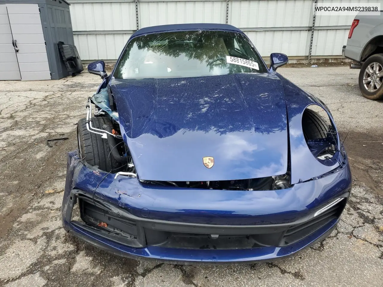 2021 Porsche 911 Carrera VIN: WP0CA2A94MS239838 Lot: 58815865