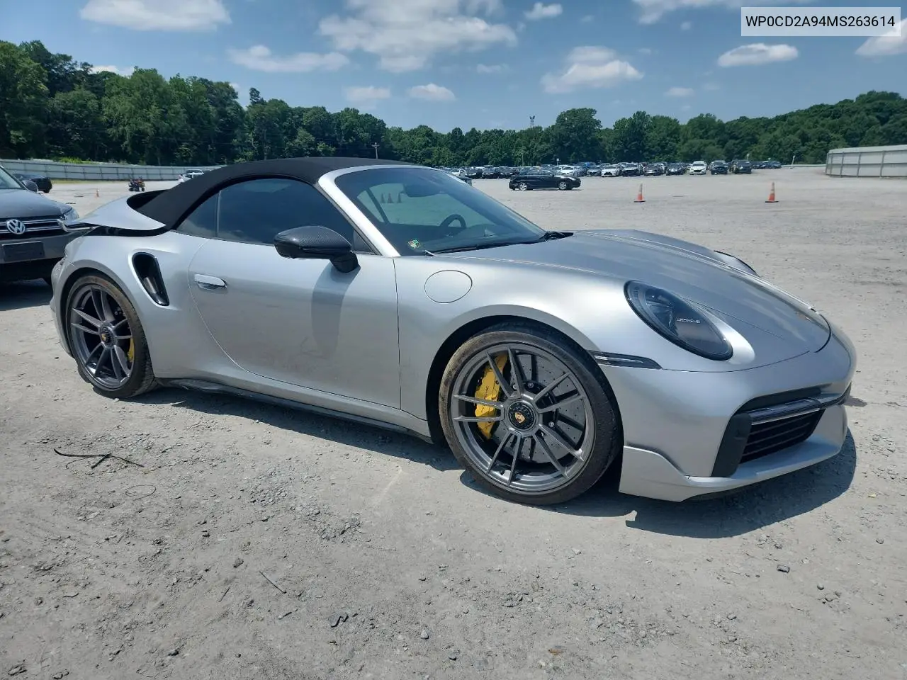 2021 Porsche 911 Turbo VIN: WP0CD2A94MS263614 Lot: 59221215