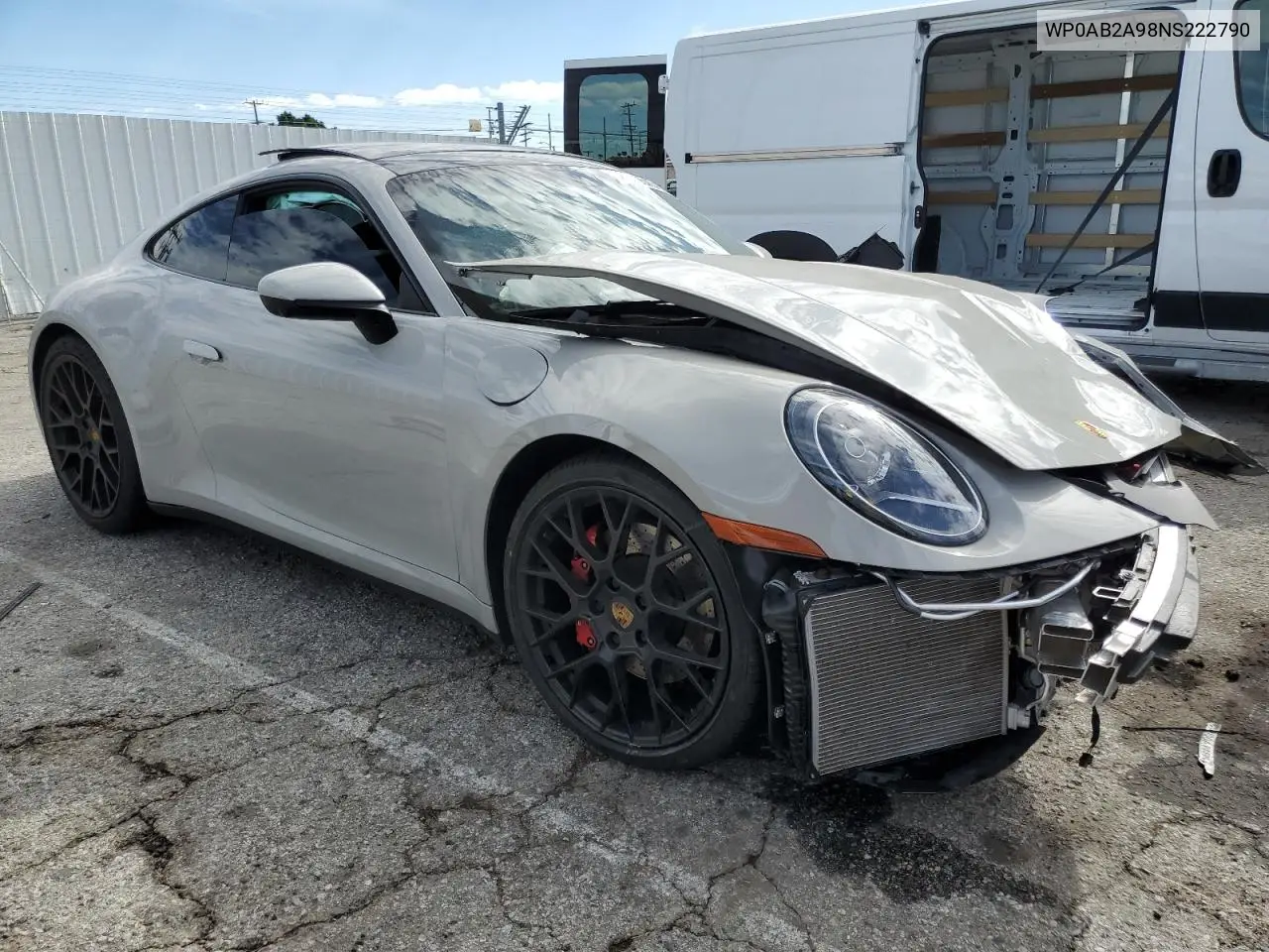 2022 Porsche 911 Carrera S VIN: WP0AB2A98NS222790 Lot: 46080545
