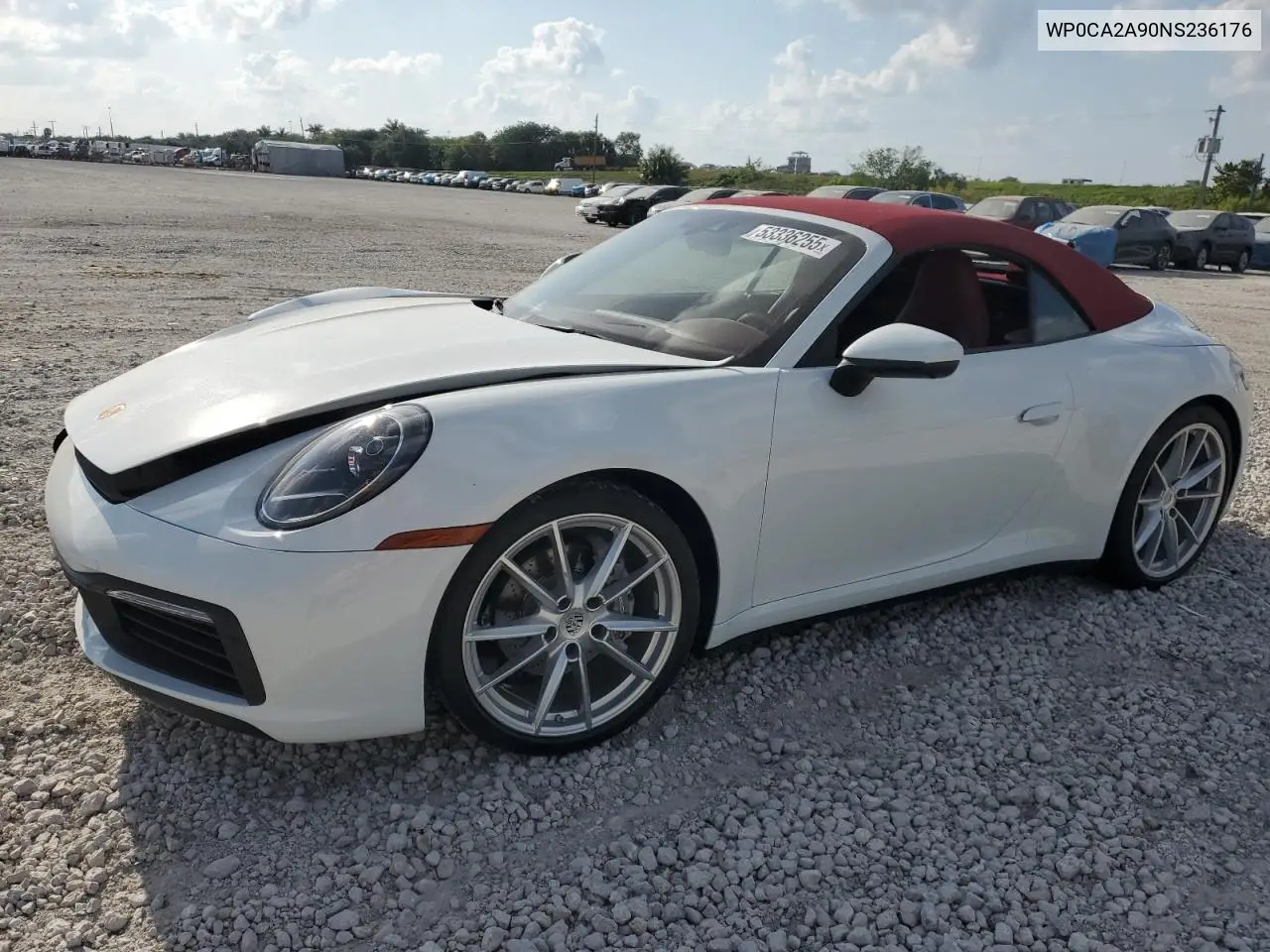 2022 Porsche 911 Carrera VIN: WP0CA2A90NS236176 Lot: 53336255