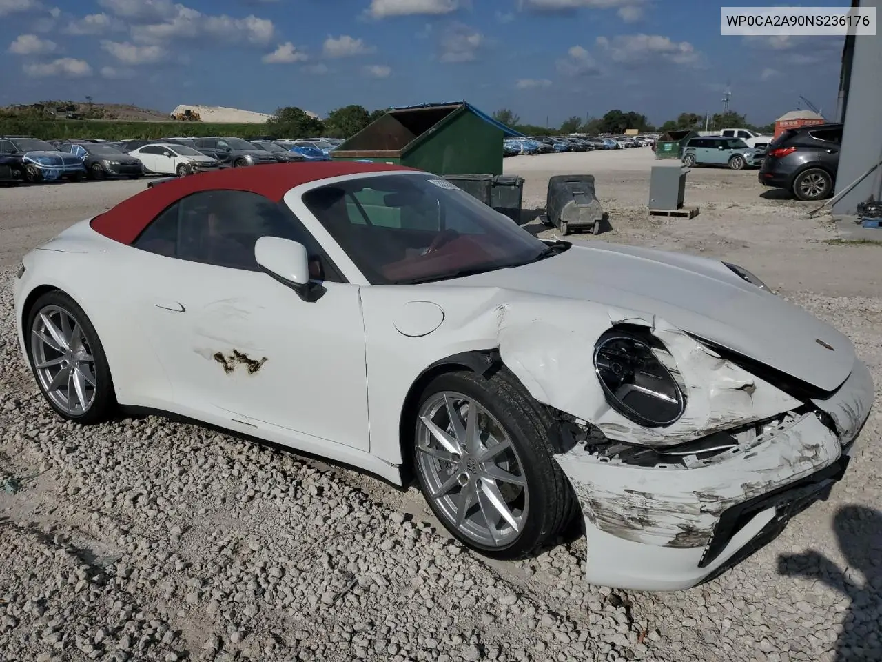 2022 Porsche 911 Carrera VIN: WP0CA2A90NS236176 Lot: 53336255