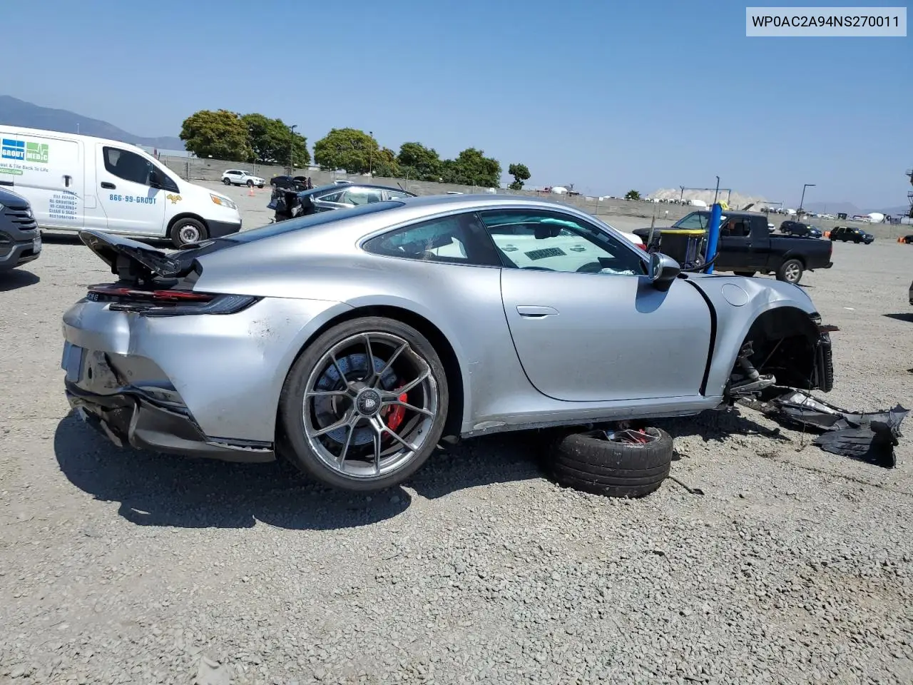 2022 Porsche 911 Gt3 VIN: WP0AC2A94NS270011 Lot: 59743415