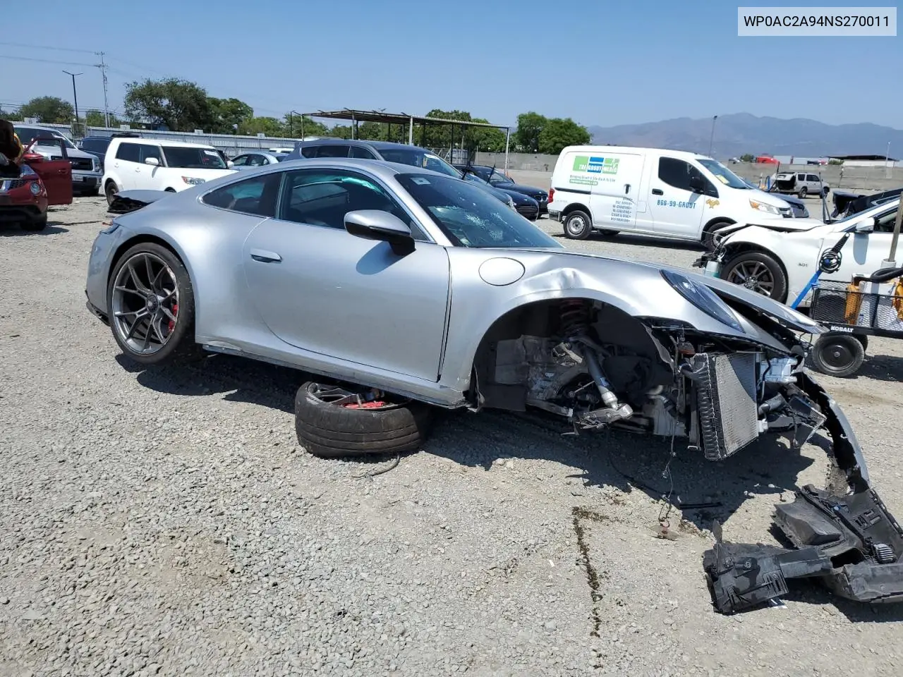2022 Porsche 911 Gt3 VIN: WP0AC2A94NS270011 Lot: 59743415