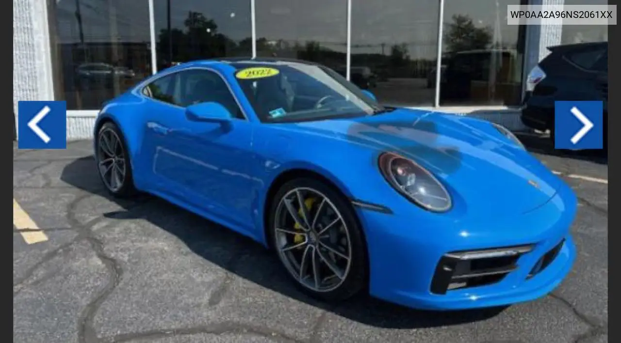 2022 Porsche 911 Carrera VIN: WP0AA2A96NS2061XX Lot: 61761515