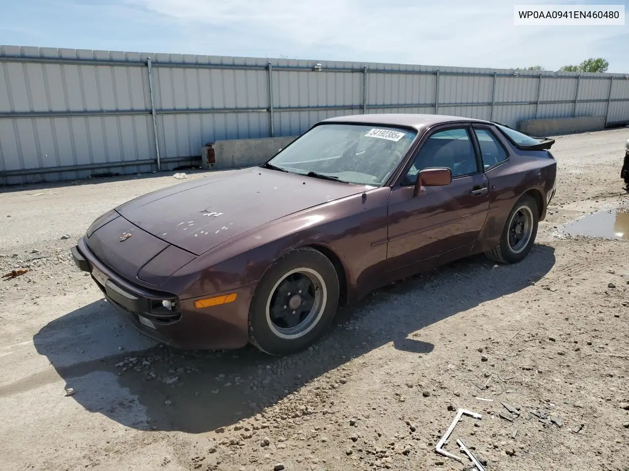 1984 Porsche 944 VIN: WP0AA0941EN460480 Lot: 54192385