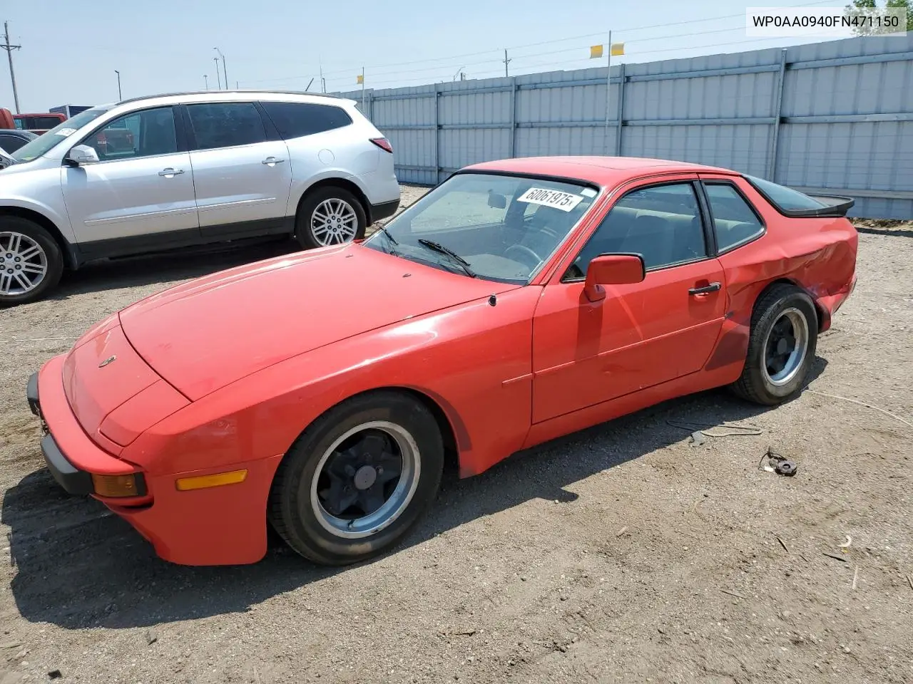 1985 Porsche 944 VIN: WP0AA0940FN471150 Lot: 60061975