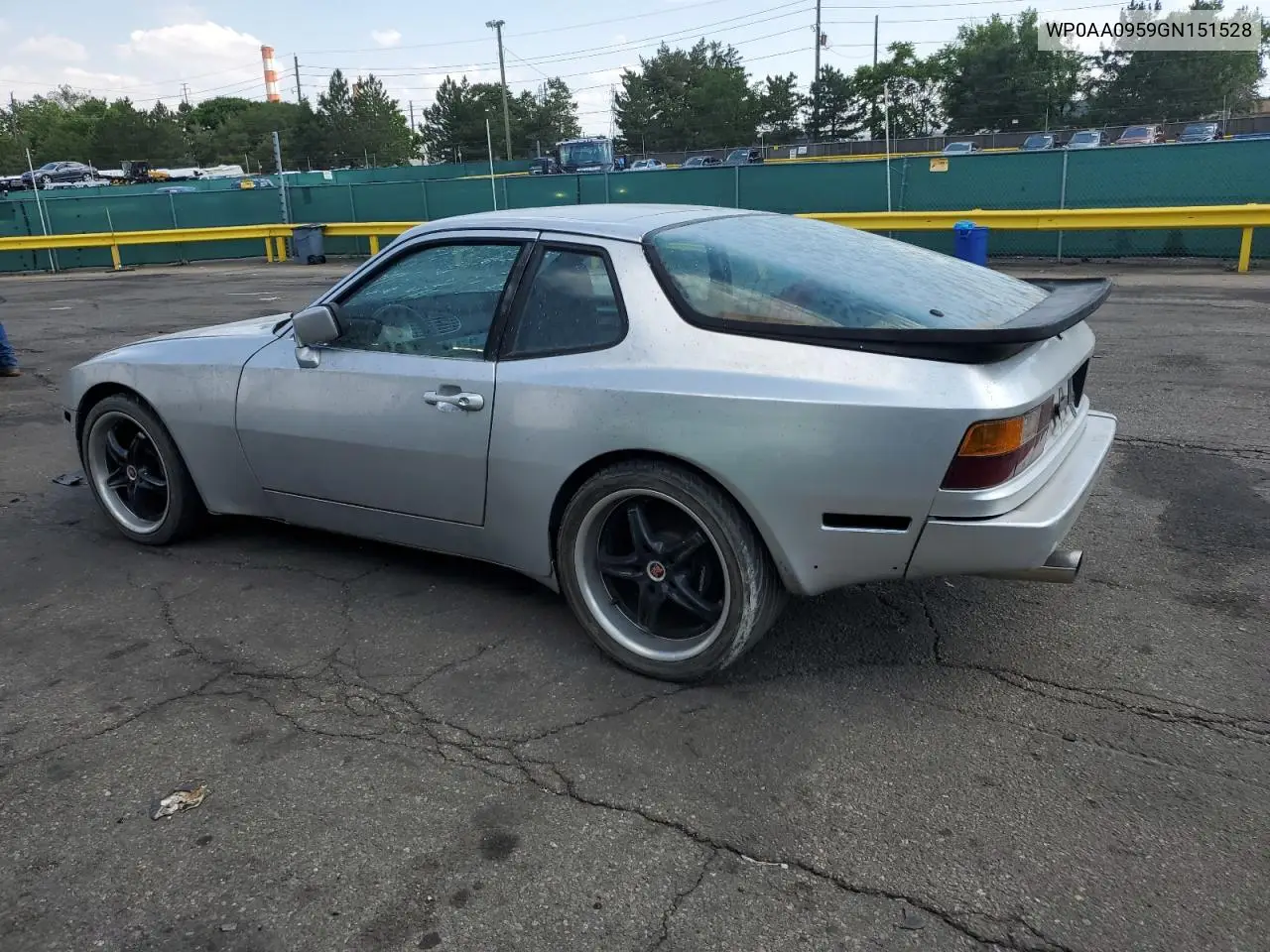 1986 Porsche 944 VIN: WP0AA0959GN151528 Lot: 61916735