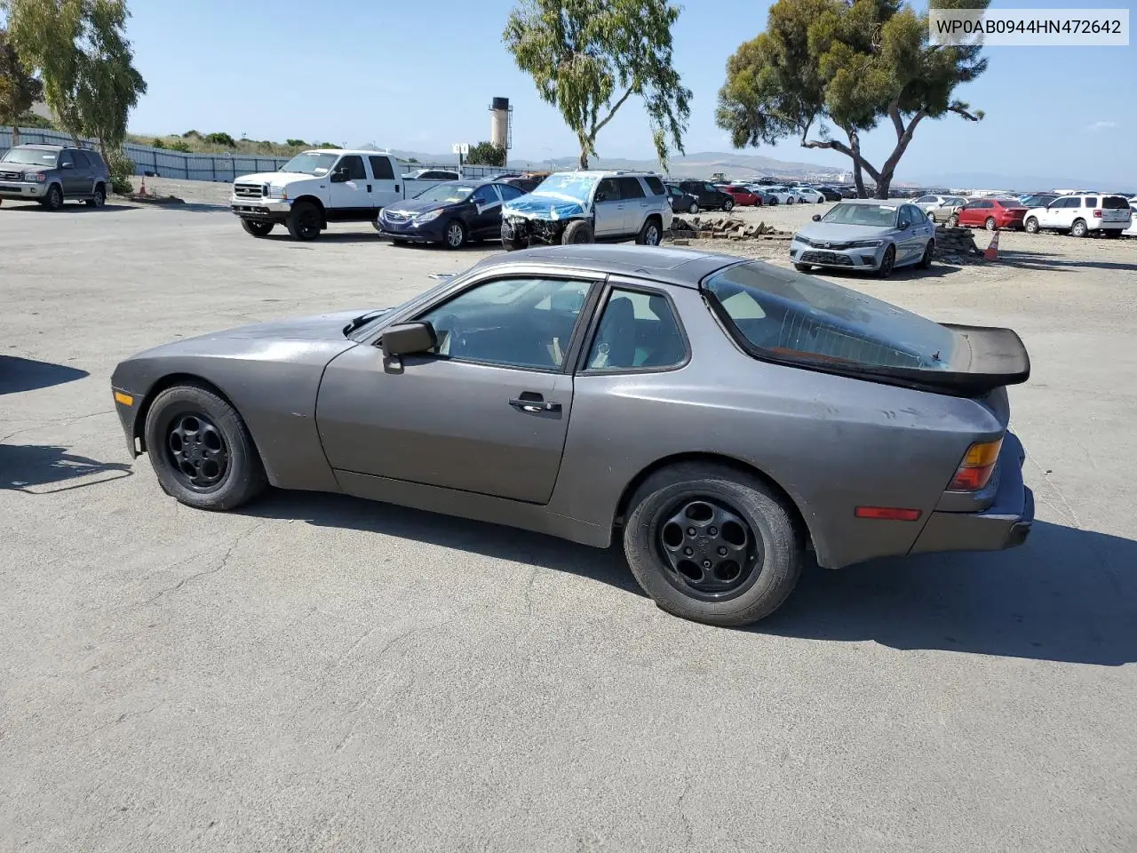 1987 Porsche 944 VIN: WP0AB0944HN472642 Lot: 55420985