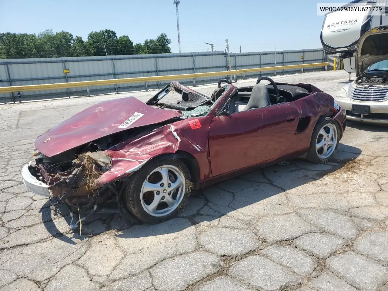 2000 Porsche Boxster VIN: WP0CA2986YU621729 Lot: 59623435