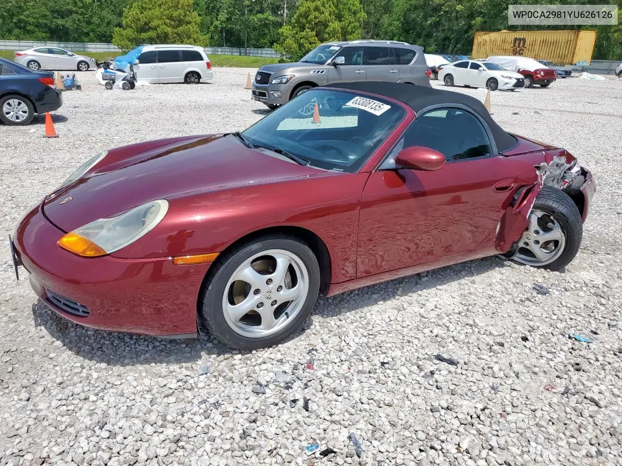 2000 Porsche Boxster VIN: WP0CA2981YU626126 Lot: 63308135