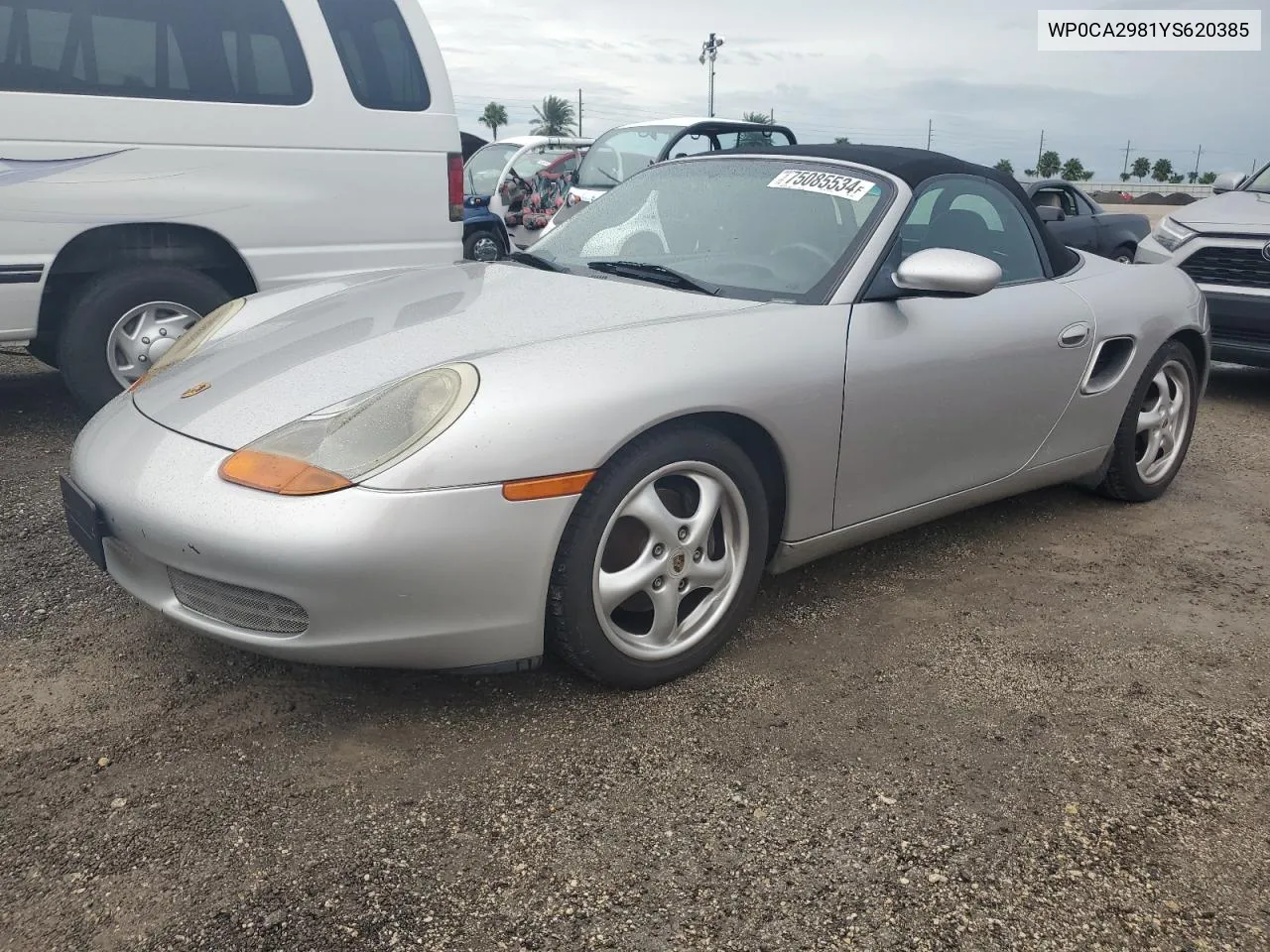 2000 Porsche Boxster VIN: WP0CA2981YS620385 Lot: 75085534