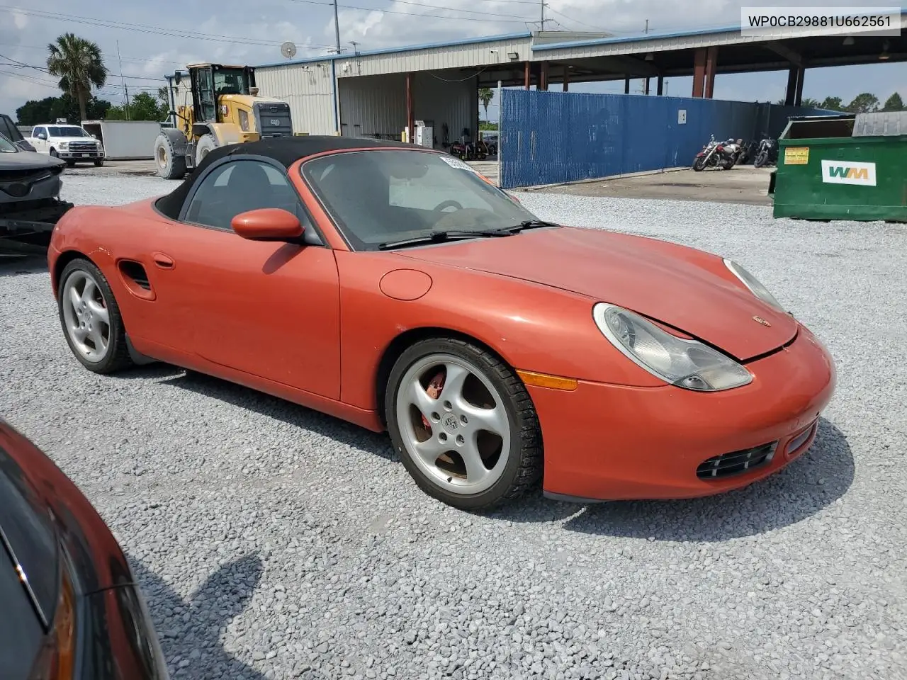 2001 Porsche Boxster S VIN: WP0CB29881U662561 Lot: 55586375