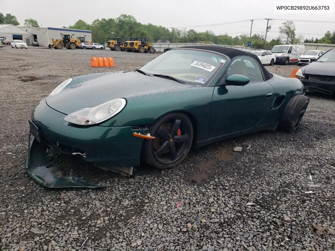 2002 Porsche Boxster S VIN: WP0CB29892U663753 Lot: 55394025
