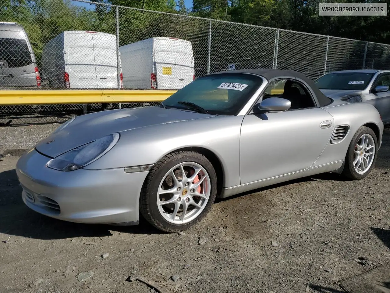 2003 Porsche Boxster S VIN: WP0CB29893U660319 Lot: 54300435