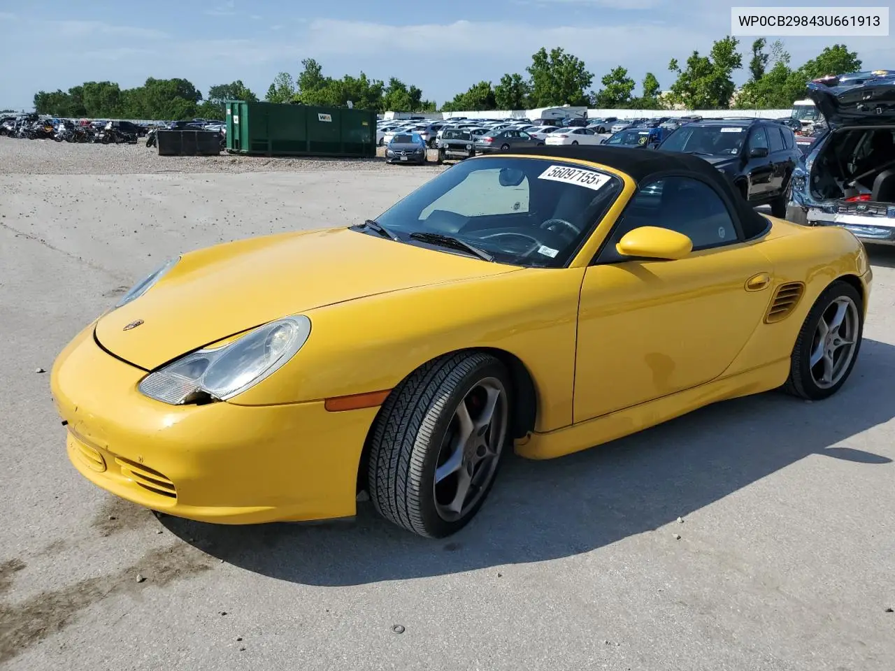 2003 Porsche Boxster S VIN: WP0CB29843U661913 Lot: 56097155