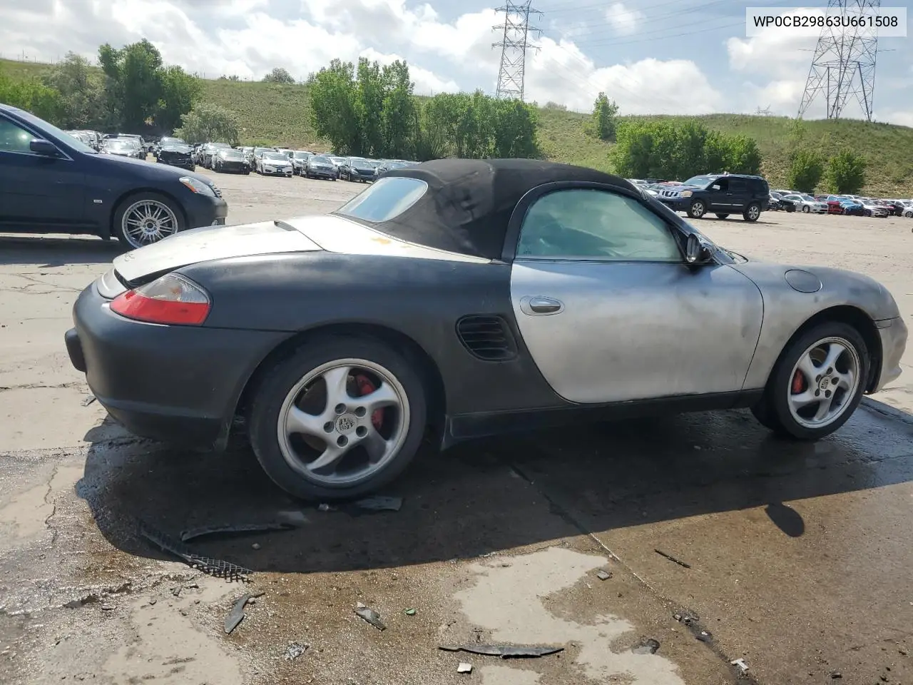 2003 Porsche Boxster S VIN: WP0CB29863U661508 Lot: 60139915