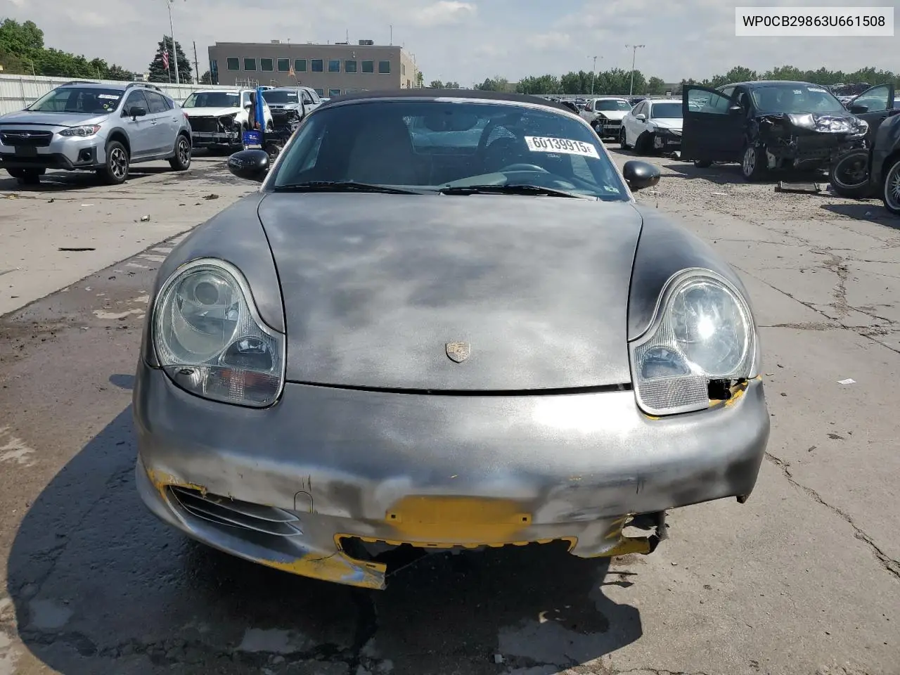 2003 Porsche Boxster S VIN: WP0CB29863U661508 Lot: 60139915