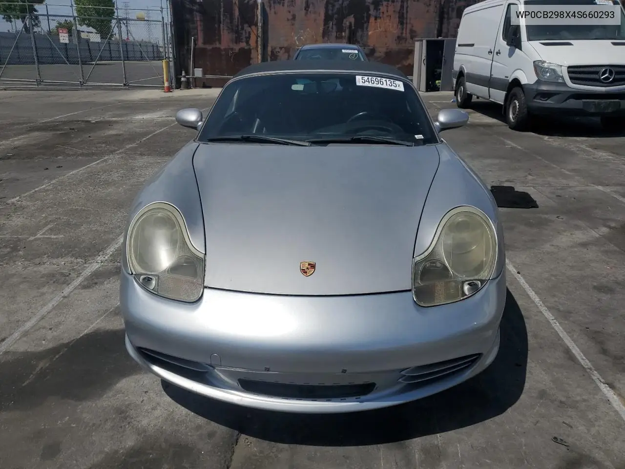 2004 Porsche Boxster S VIN: WP0CB298X4S660293 Lot: 54696135