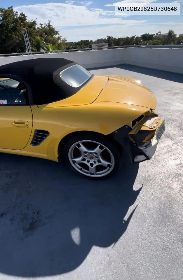 2005 Porsche Boxster S VIN: WP0CB29825U730648 Lot: 56255675