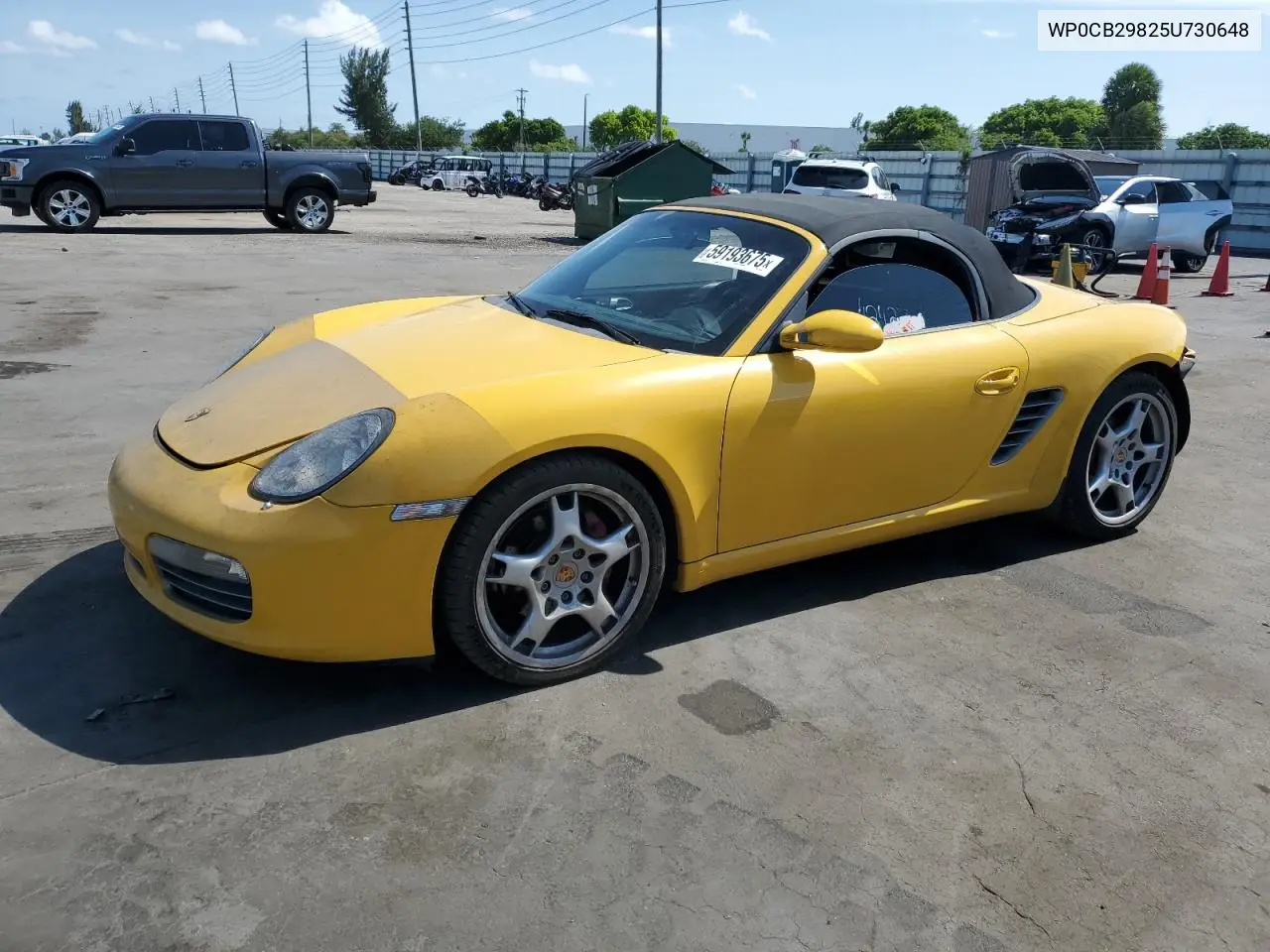 2005 Porsche Boxster S VIN: WP0CB29825U730648 Lot: 59193675
