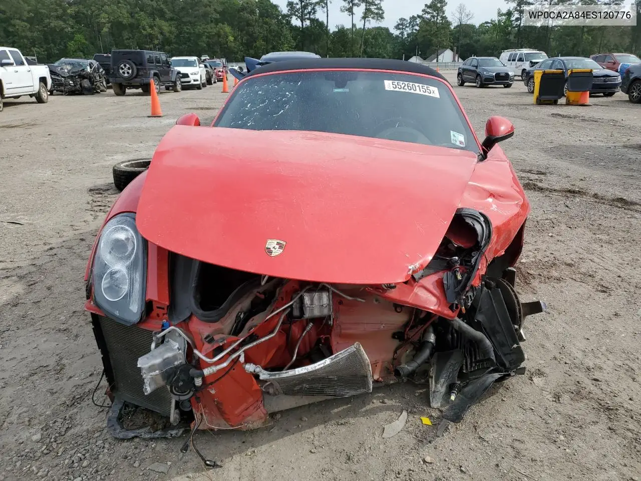 2014 Porsche Boxster VIN: WP0CA2A84ES120776 Lot: 55260155