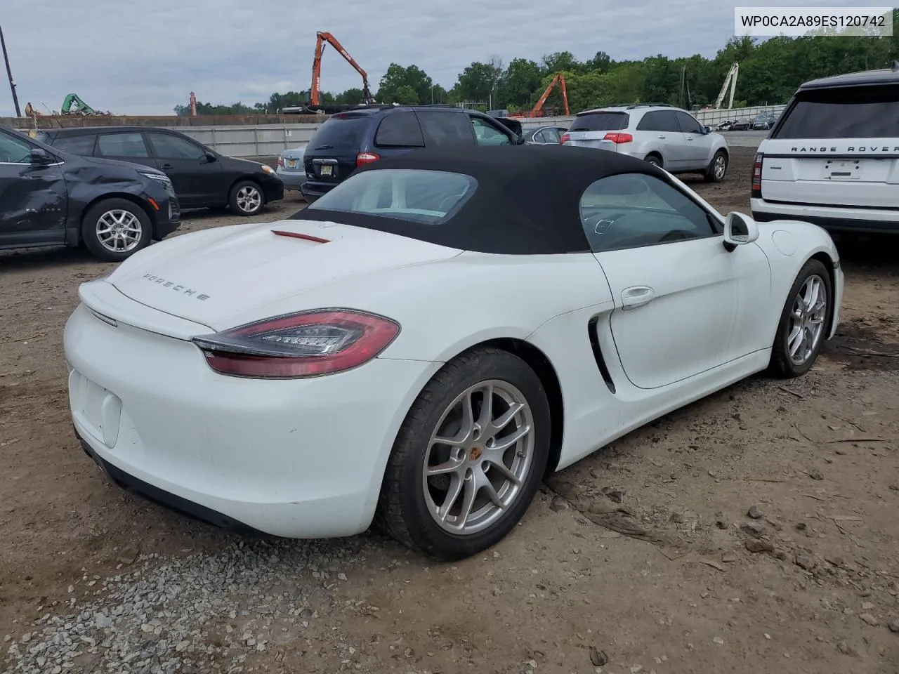2014 Porsche Boxster VIN: WP0CA2A89ES120742 Lot: 58651954