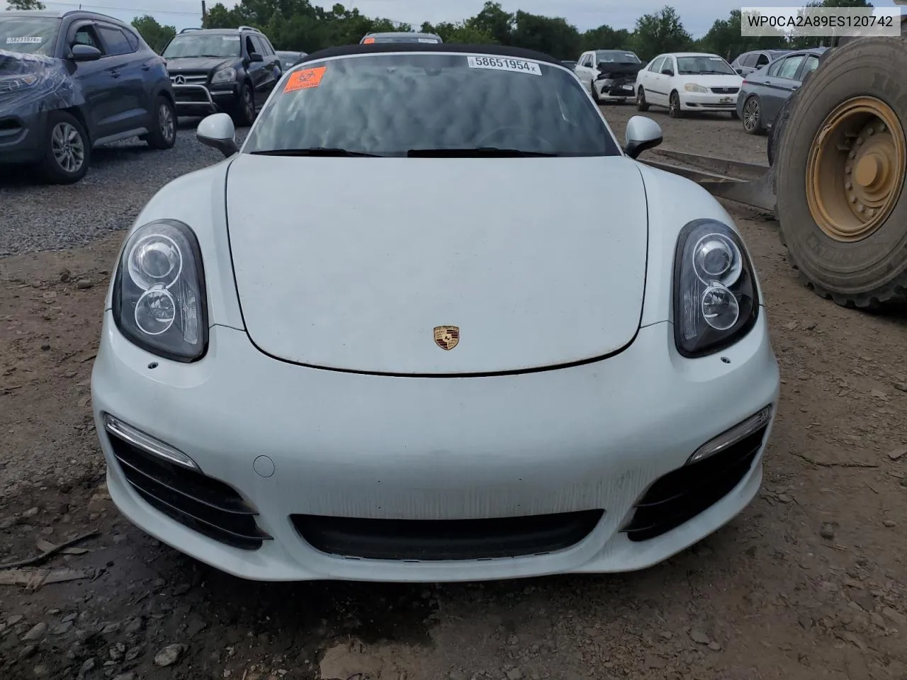 2014 Porsche Boxster VIN: WP0CA2A89ES120742 Lot: 58651954