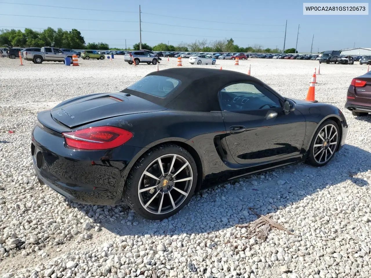 2016 Porsche Boxster VIN: WP0CA2A81GS120673 Lot: 52178365