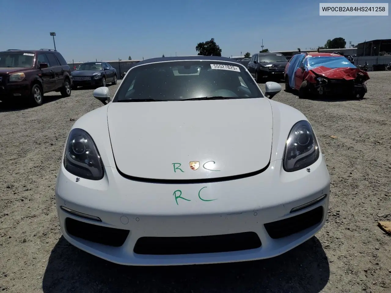 2017 Porsche Boxster S VIN: WP0CB2A84HS241258 Lot: 55527825