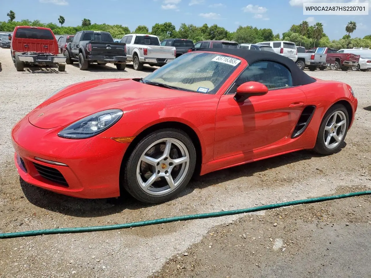 2017 Porsche Boxster VIN: WP0CA2A87HS220701 Lot: 65716365