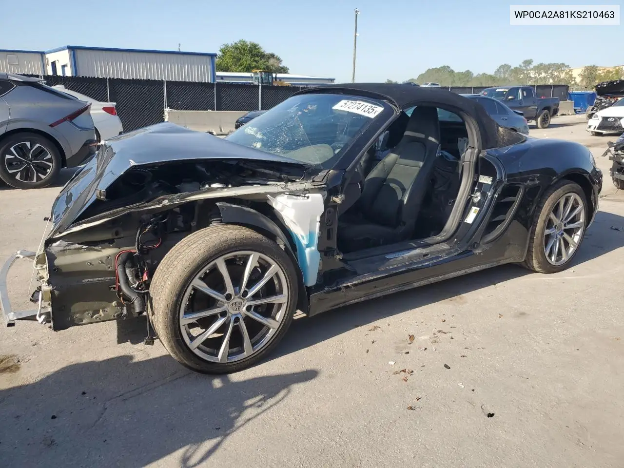 2019 Porsche Boxster Base VIN: WP0CA2A81KS210463 Lot: 57274135