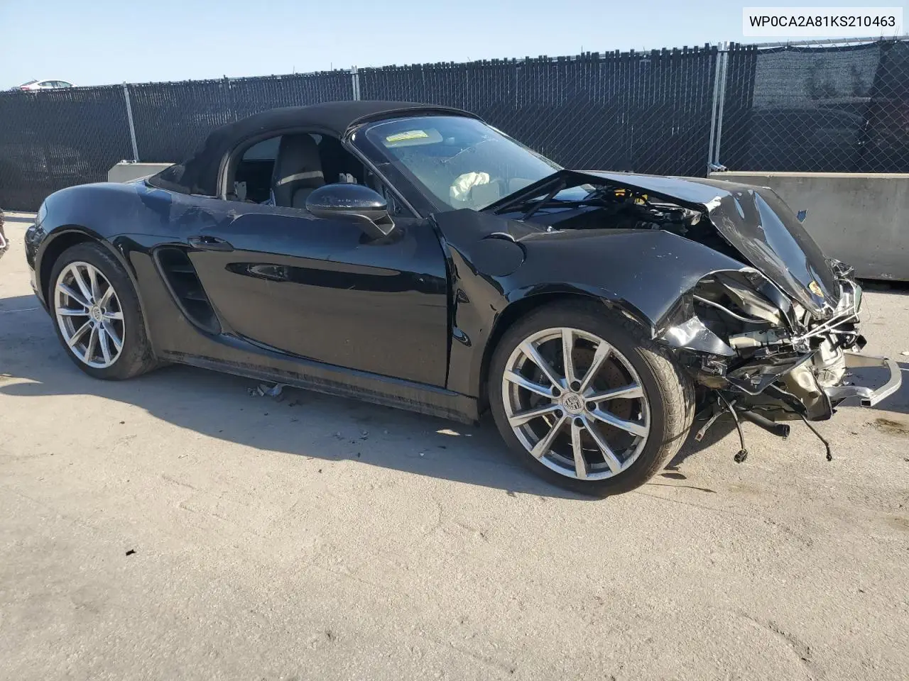 2019 Porsche Boxster Base VIN: WP0CA2A81KS210463 Lot: 57274135