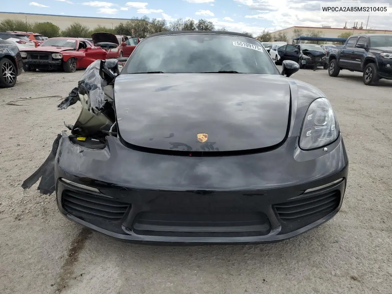 2021 Porsche Boxster Base VIN: WP0CA2A85MS210405 Lot: 55109175