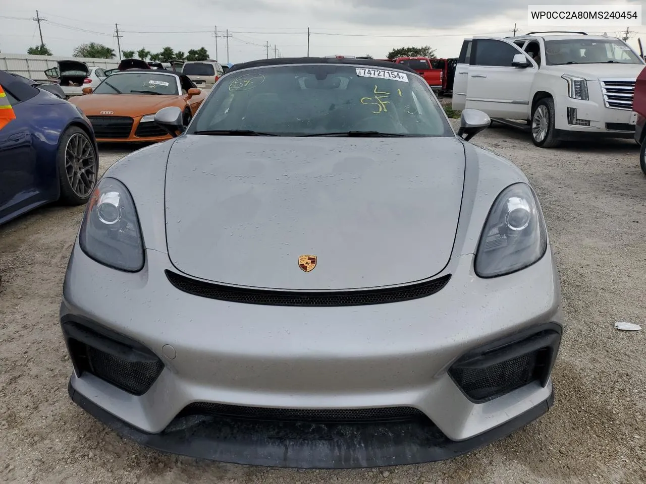 2021 Porsche Boxster Spyder VIN: WP0CC2A80MS240454 Lot: 74727154