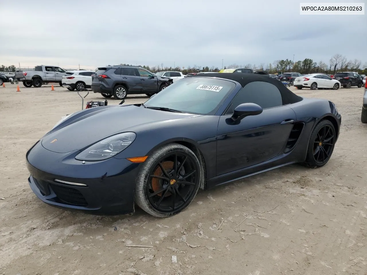2021 Porsche Boxster Base VIN: WP0CA2A80MS210263 Lot: 88675115