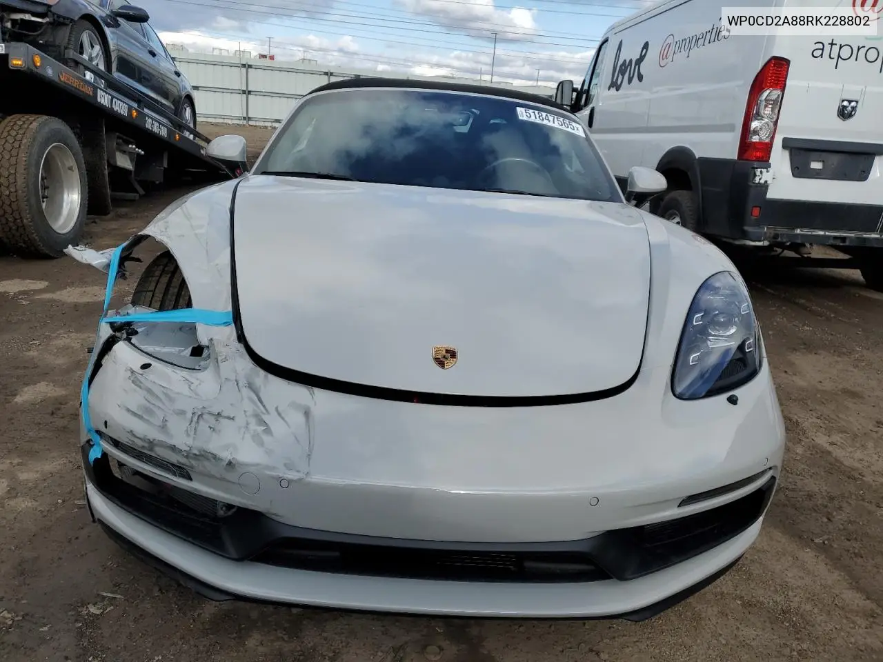 2024 Porsche Boxster Gts VIN: WP0CD2A88RK228802 Lot: 51847565
