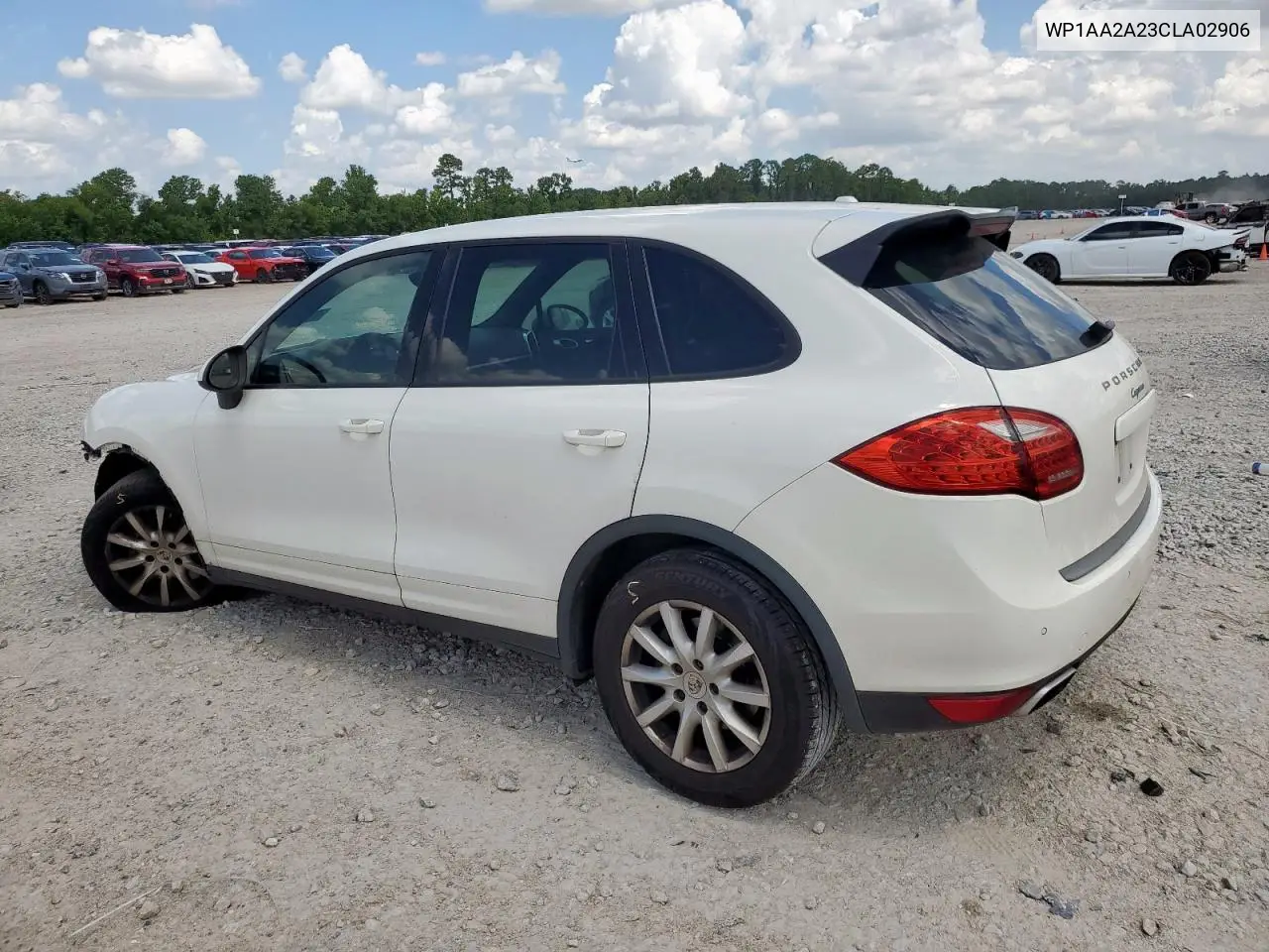 2012 Porsche Cayenne VIN: WP1AA2A23CLA02906 Lot: 61752985