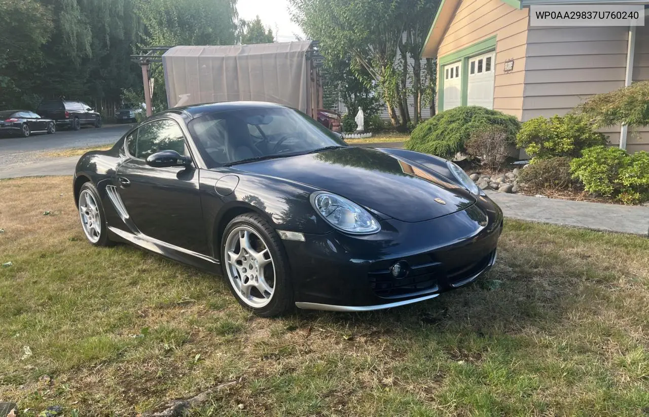 2007 Porsche Cayman VIN: WP0AA29837U760240 Lot: 65841855