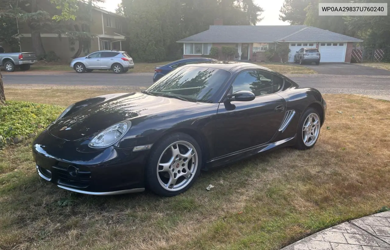 2007 Porsche Cayman VIN: WP0AA29837U760240 Lot: 65841855