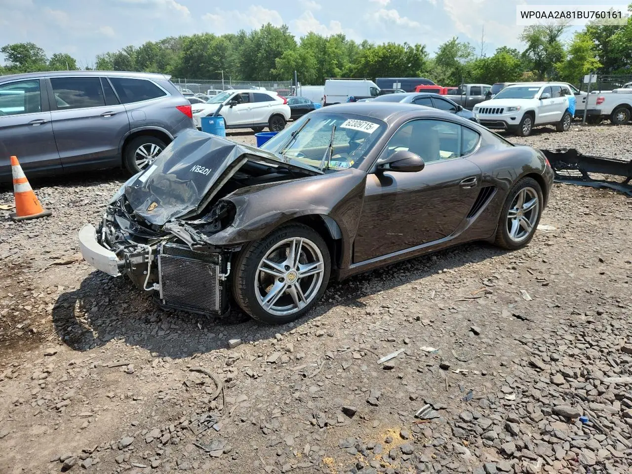 2011 Porsche Cayman VIN: WP0AA2A81BU760161 Lot: 62309715