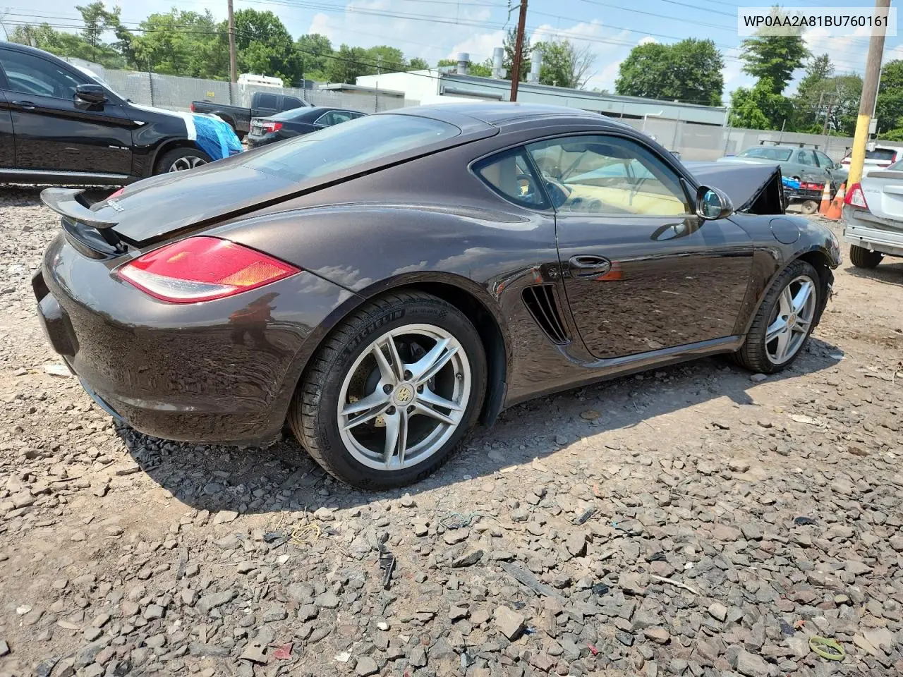 2011 Porsche Cayman VIN: WP0AA2A81BU760161 Lot: 62309715