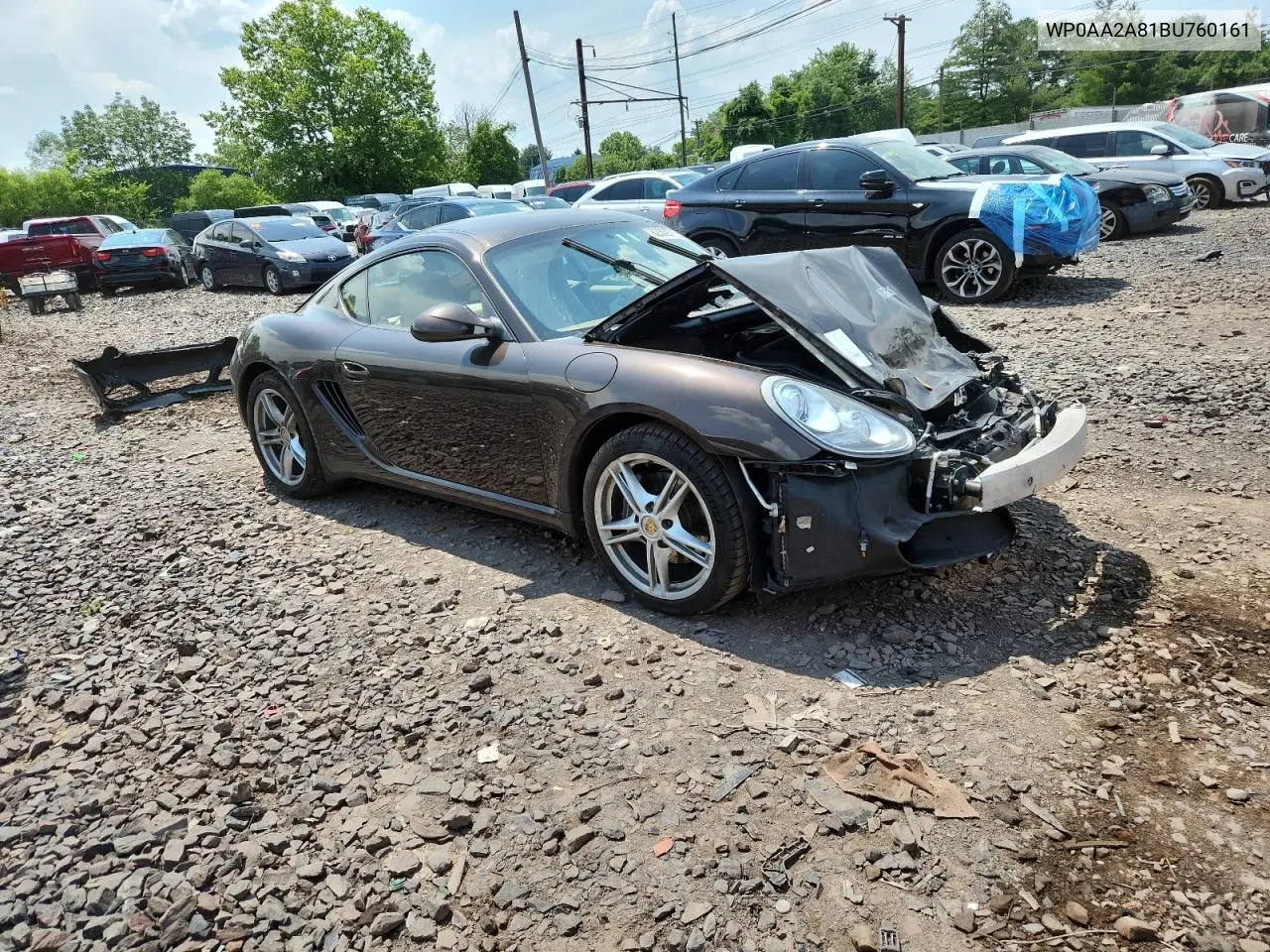 2011 Porsche Cayman VIN: WP0AA2A81BU760161 Lot: 62309715