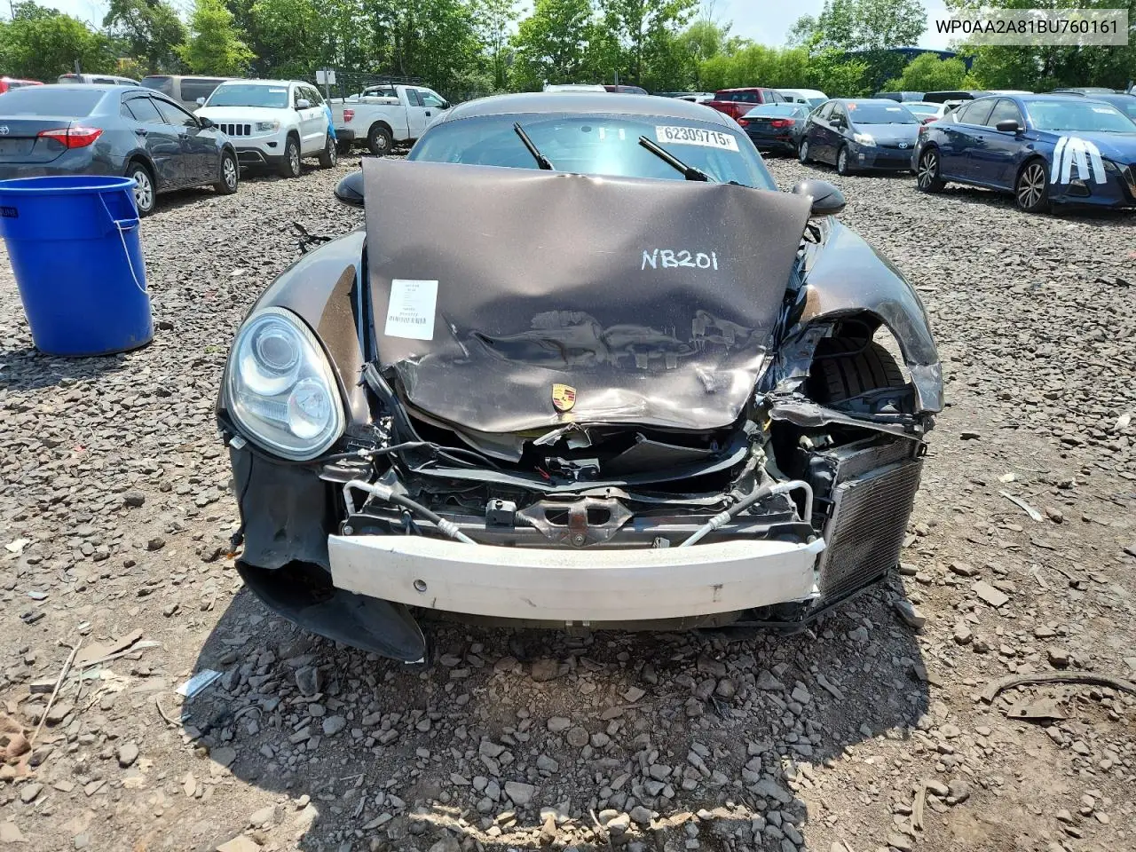2011 Porsche Cayman VIN: WP0AA2A81BU760161 Lot: 62309715