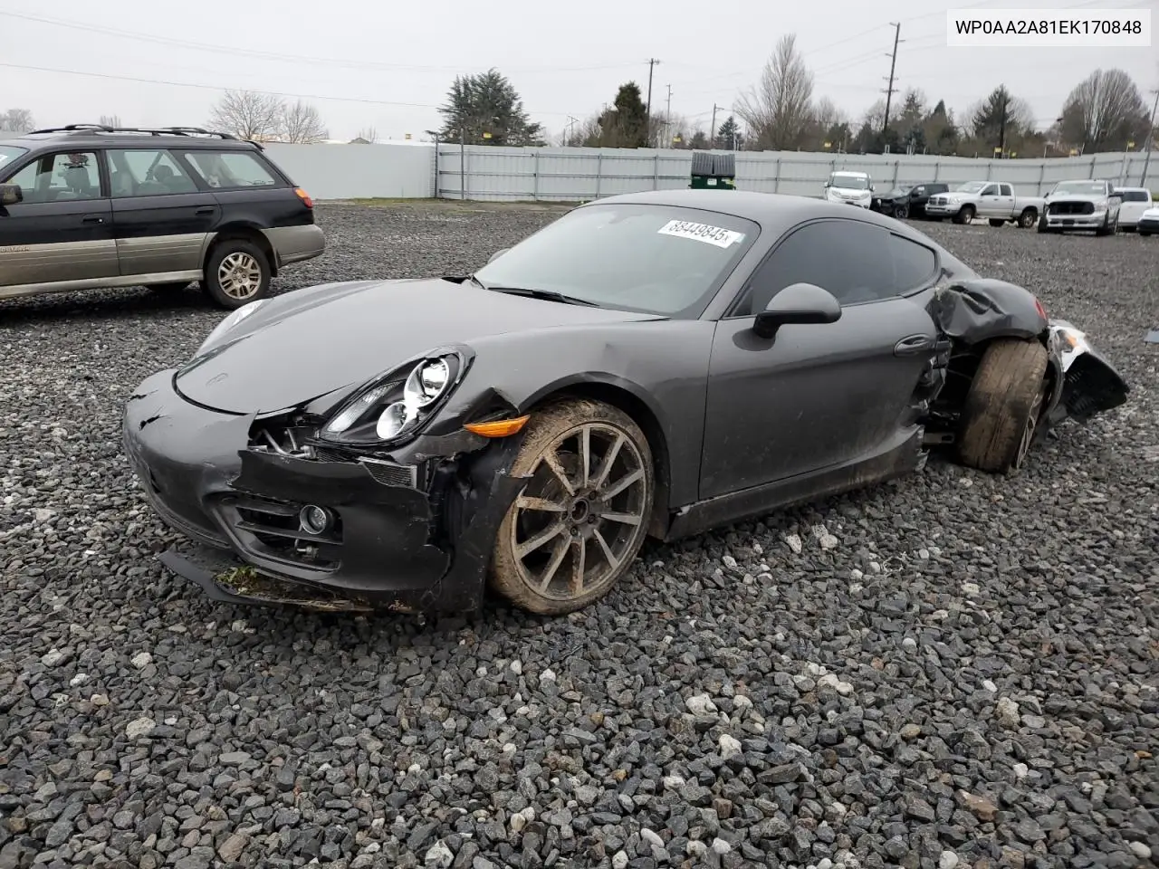 2014 Porsche Cayman VIN: WP0AA2A81EK170848 Lot: 54178125